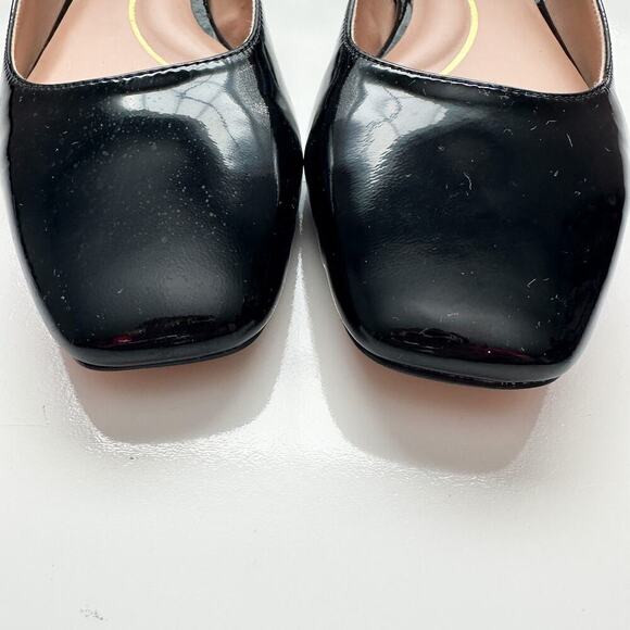 Cole Haan Bria Cutout Black Patent Leather Flats Size 7 Square Toe - Picture 6 of 13